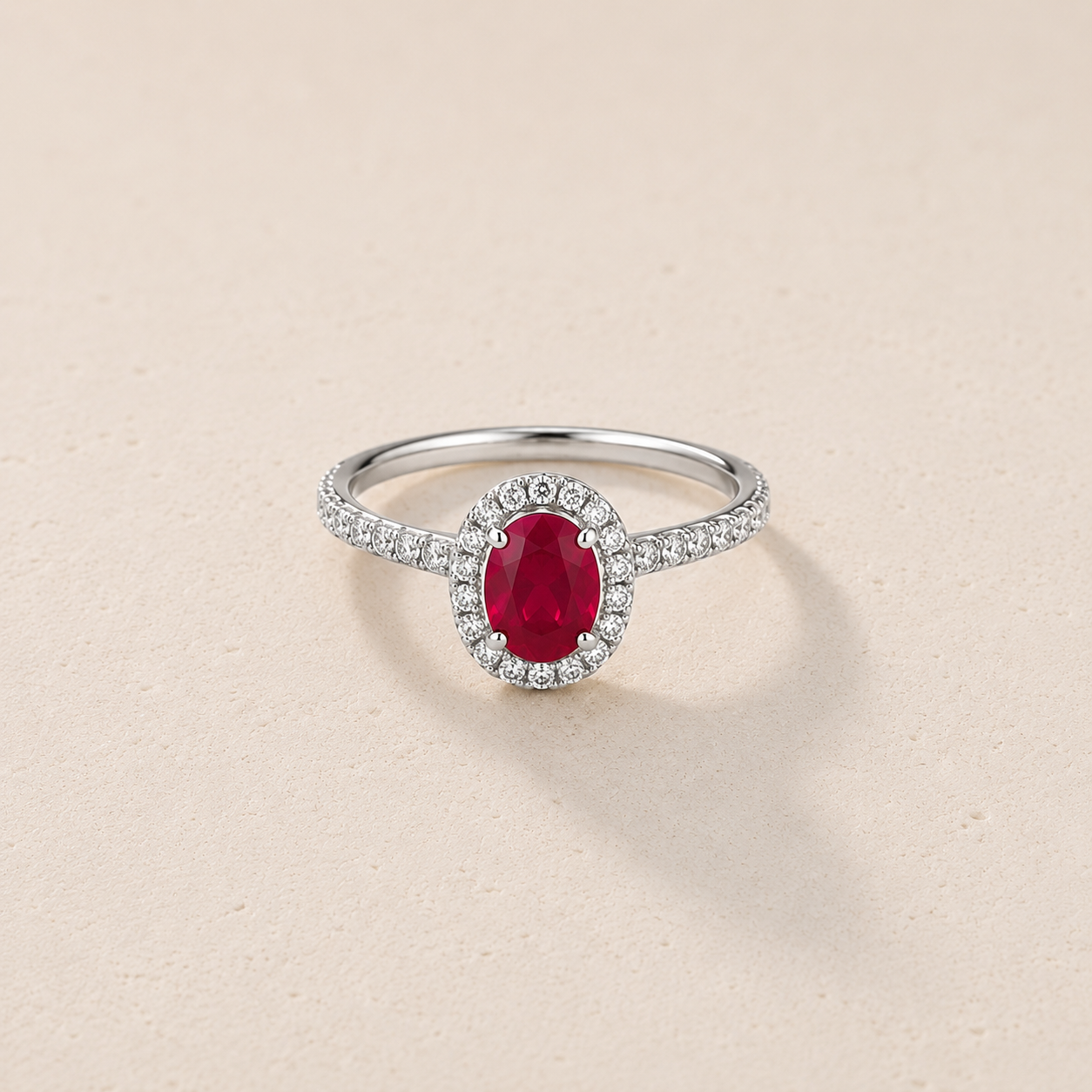 DHARIN Gemstone Halo Cocktail Ring - three color comparison, sapphire emerald ruby