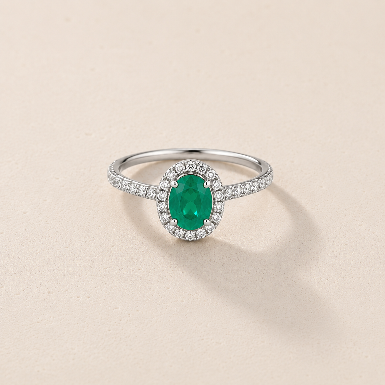 DHARIN Gemstone Halo Cocktail Ring - editorial environment shot, quiet luxury