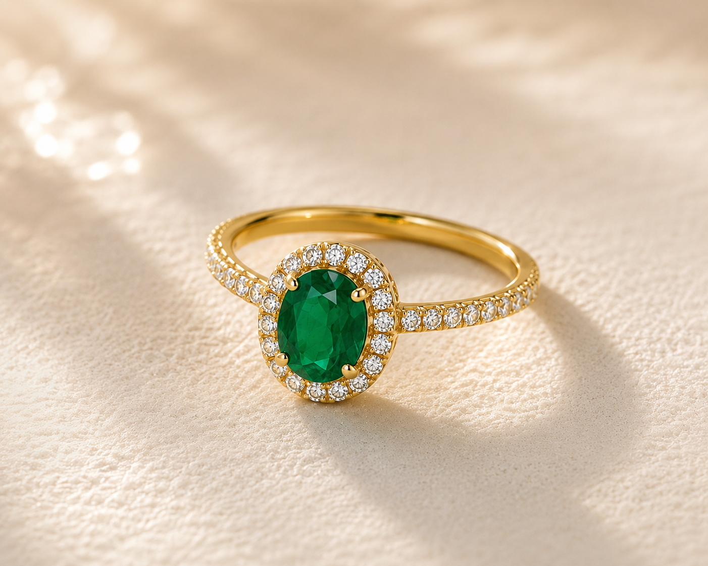 DHARIN Gemstone Halo Cocktail Ring - deep red ruby center, 18K gold vermeil pavé band