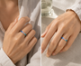 DHARIN Five-Stone Color Gemstone Band - macro gemstone detail, royal blue to forest green gradient