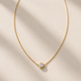DHARIN Solitaire Floating Diamond Pendant - 18K gold vermeil version, warm gold tone