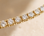 DHARIN Delicate Diamond Tennis Necklace - macro diamond detail, 2mm round brilliant prong set