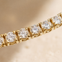 DHARIN Delicate Diamond Tennis Necklace - macro diamond detail, 2mm round brilliant prong set