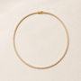 DHARIN Delicate Diamond Tennis Necklace - flat lay overhead, 1ct 33 diamonds 2mm, 18K gold vermeil