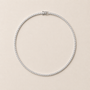 DHARIN Delicate Diamond Tennis Necklace - layered styling with pendant, quiet luxury collarbone
