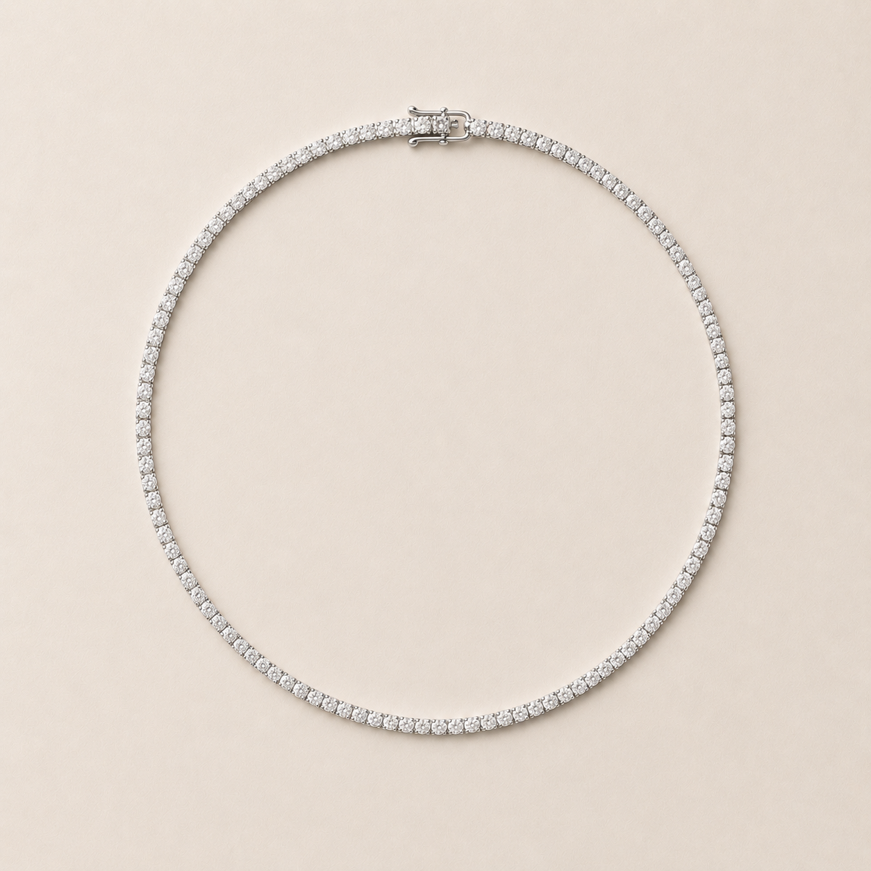 DHARIN Delicate Diamond Tennis Necklace - layered styling with pendant, quiet luxury collarbone