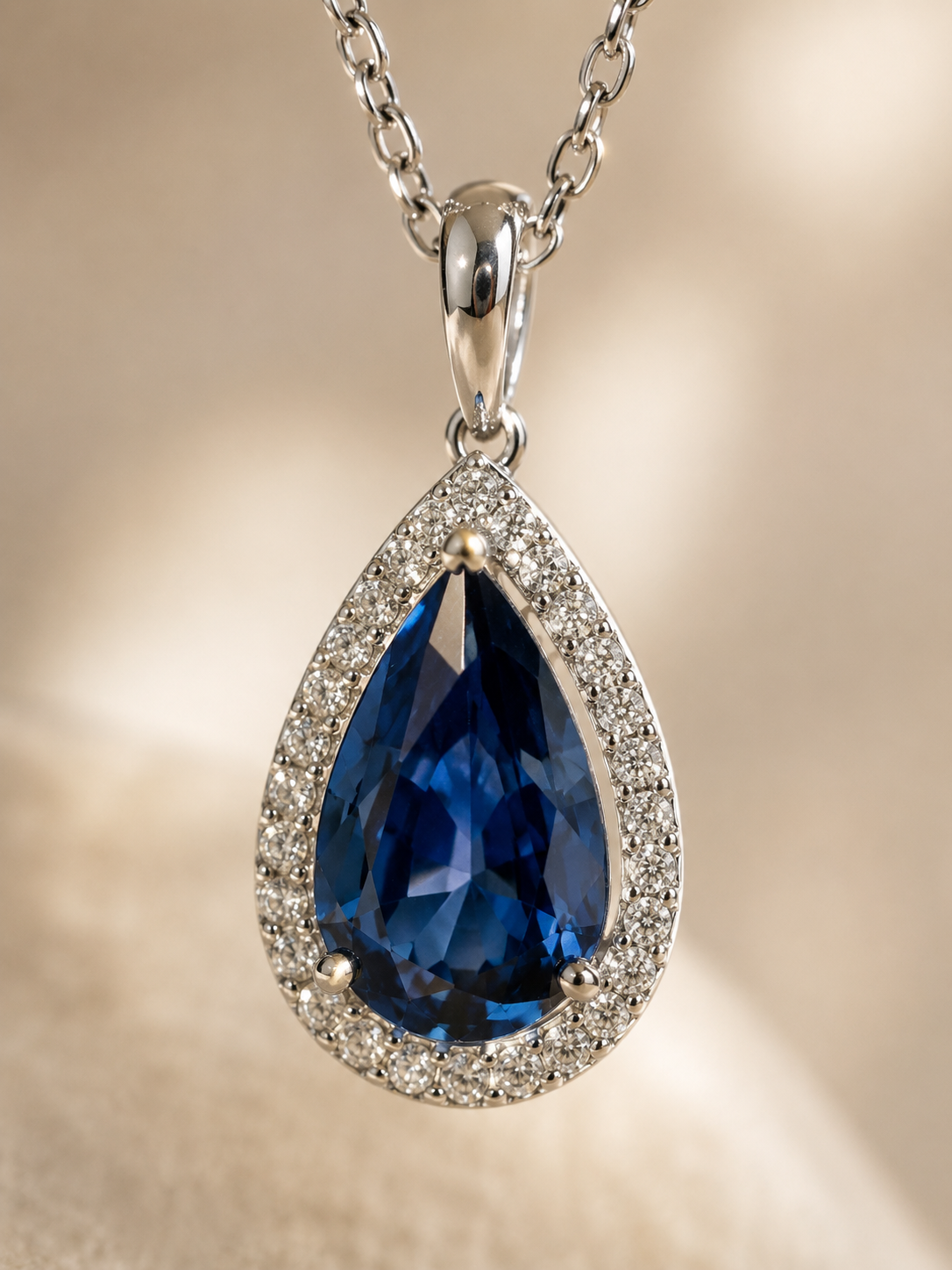 DHARIN Teardrop Gemstone Pendant - emerald 18K gold vermeil, lifestyle wearing, collarbone view