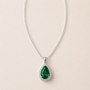 DHARIN Teardrop Gemstone Pendant - blue sapphire 18K gold vermeil, flat lay overhead view