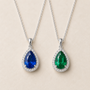 DHARIN Teardrop Gemstone Pendant - editorial environment, stone surface, quiet luxury