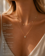 DHARIN Station Diamond Layering Necklace - editorial limestone surface, 14K solid gold version