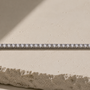 DHARIN Full Pavé Tennis Necklace macro detail, continuous lab-grown diamond line, four-prong setting, S925 silver