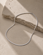 DHARIN Full Pavé Lab-Grown Diamond Tennis Necklace, S925 silver, full stone-to-stone diamond coverage, flat lay angle