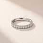 DHARIN Stackable Micro-Pavé Eternity Band - Sterling Silver, lab-grown diamonds, 45 degree view