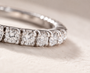 DHARIN Stackable Micro-Pavé Eternity Band - macro diamond detail, round brilliant pavé setting
