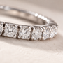 DHARIN Stackable Micro-Pavé Eternity Band - macro diamond detail, round brilliant pavé setting