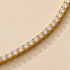 DHARIN 經典款實驗室培育鑽石網球手鏈 - 3ct，微距鑽石細節，3mm圓明亮式切割四爪鑲嵌