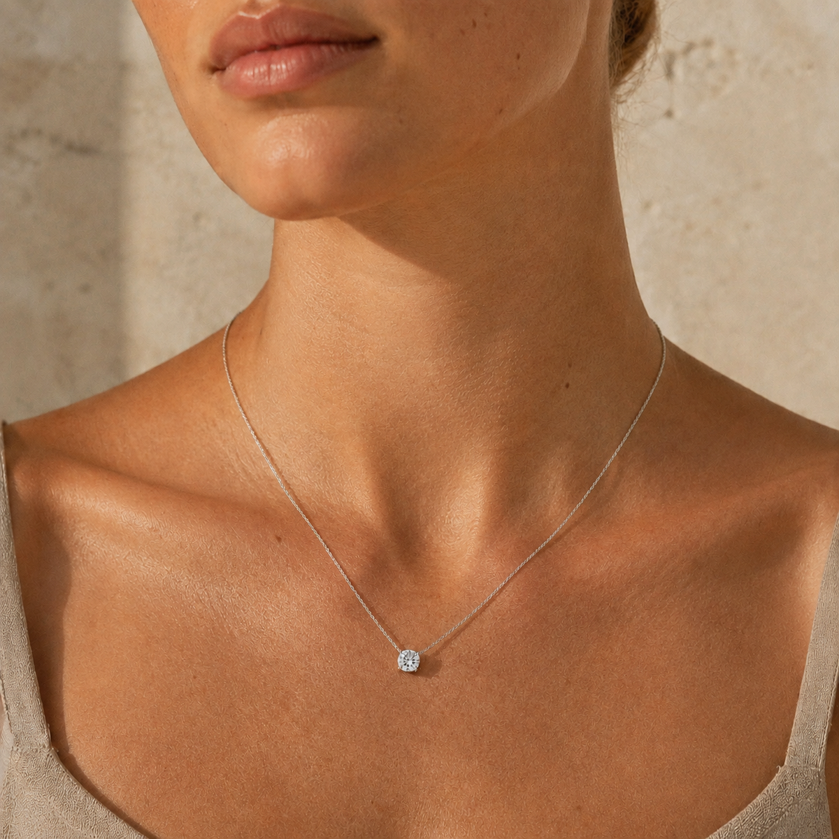 1 Carat Round Brilliant Lab-Grown Diamond Solitaire Necklace